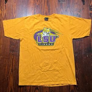 M LSU Tigers Graphic T-Shirt oversized Gold College Sports